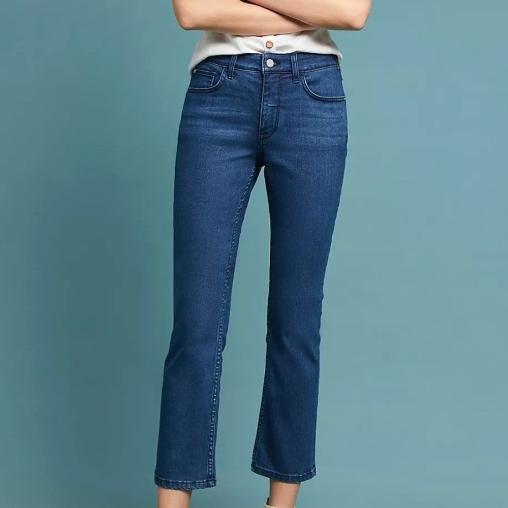 Anthropologie Pilcro High Rise Bootcut Jeans Blue 32 Ankle Boho Western 1970s